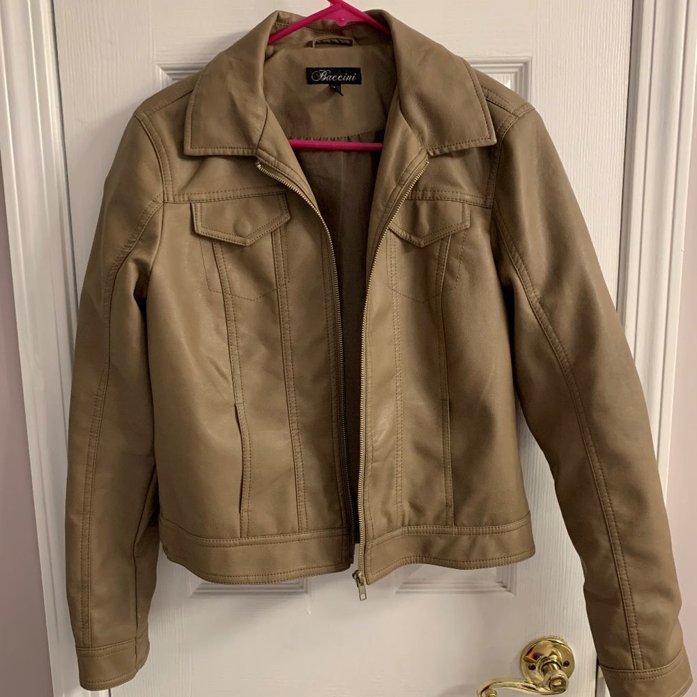 Brown Faux Leather Jacket